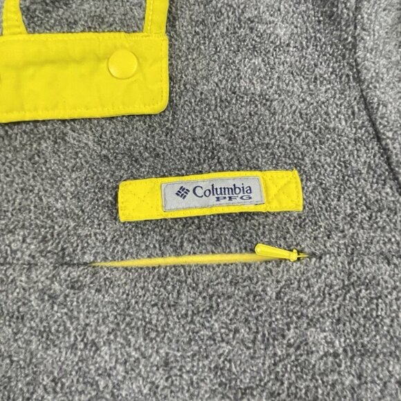 Oregon Ducks Columbia PFG 1/4 Snap Pullover Sweater Men‘s L Gray Fleece - Picture 8 of 10